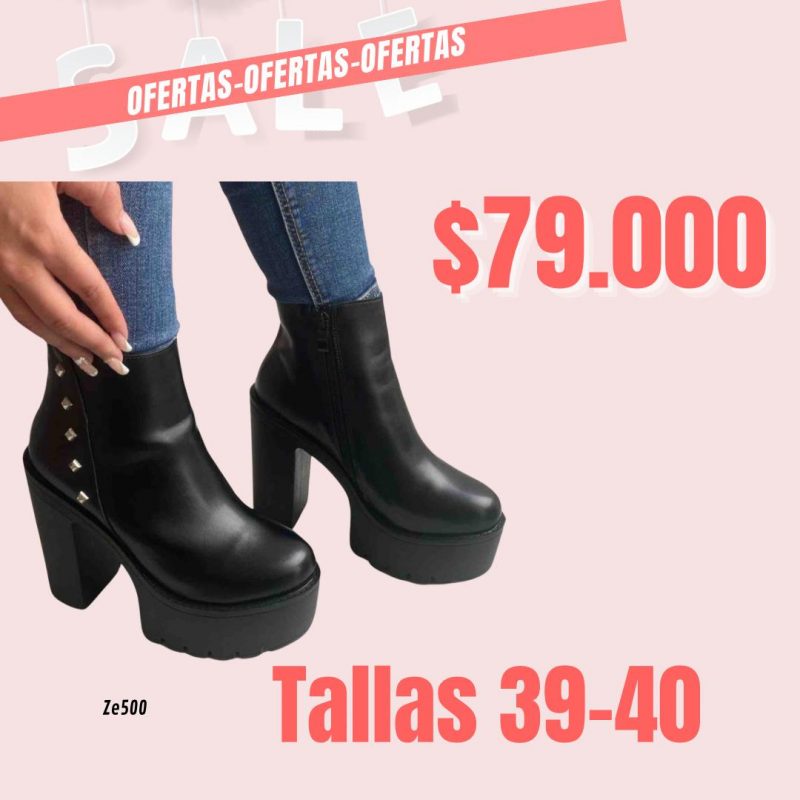 Botin negro tacon 13Cm 2119-38