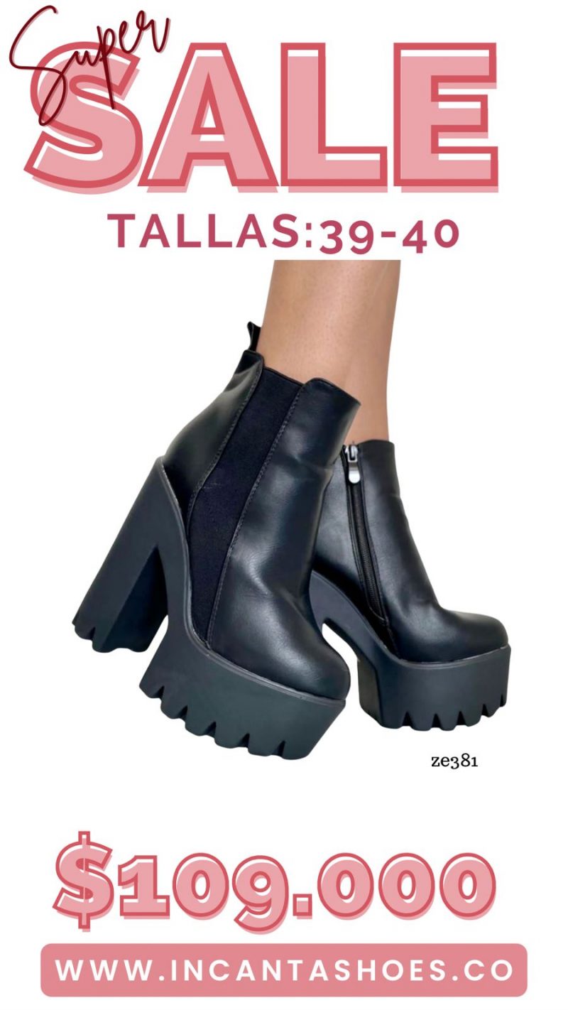 Botin Negro tacon 14Cm R978