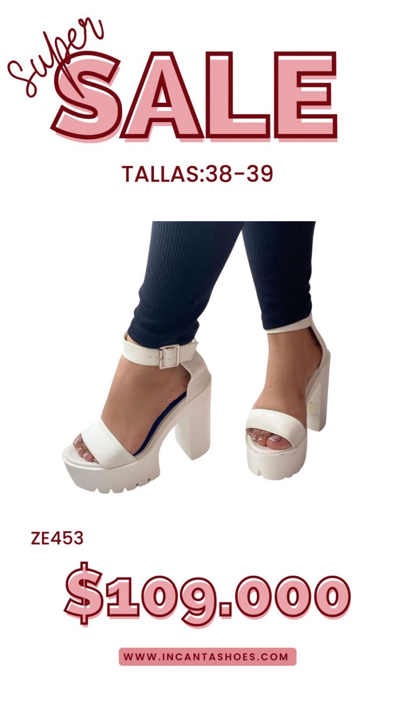 Sandalia blanca tacon 12Cm 1199-5