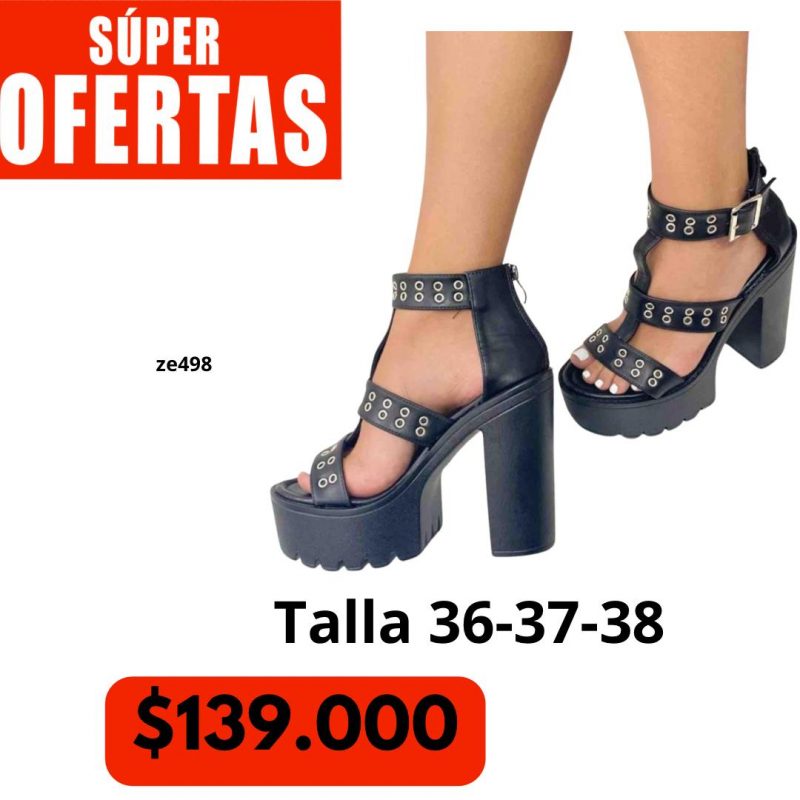 Sandalia Negra tacon 10Cm 219-E
