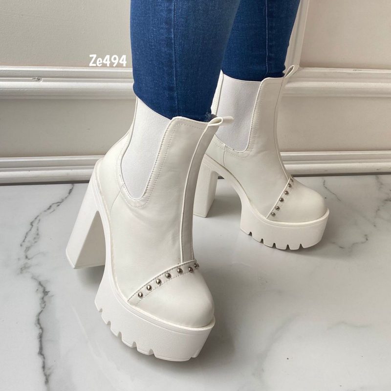 Botin blanco tacon 12Cm 339-4