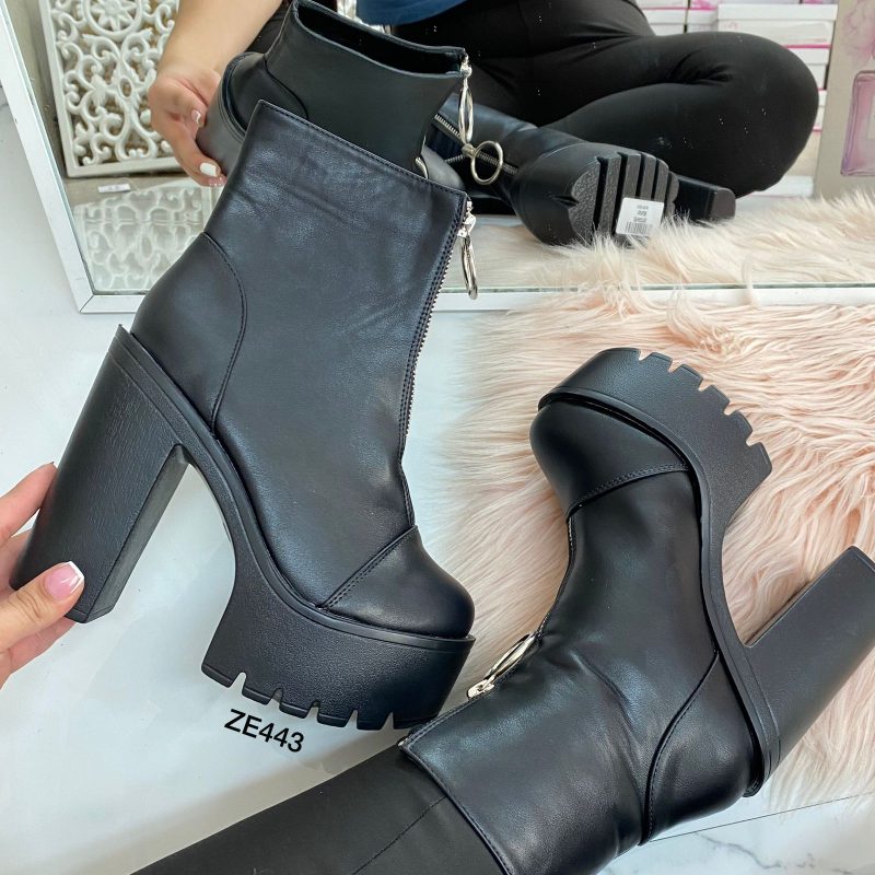 Botin negro tacon 12cm  1191-27