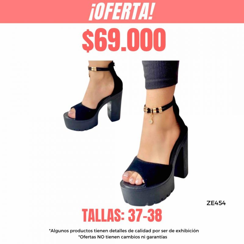 Sandalia negra tacon 12Cm 2119-6