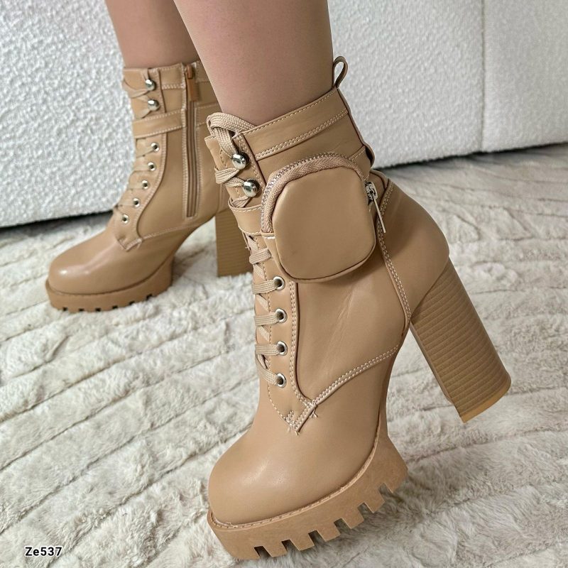 Botin Camel bolsillo tacon 10Cm MEGAN-7