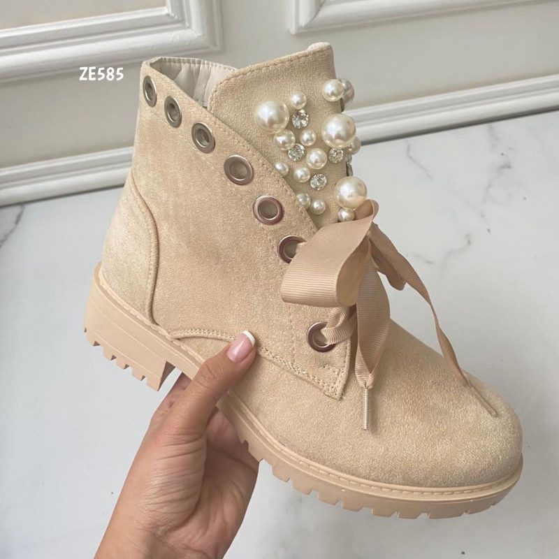 Botin Beige perlas suela 3cm 8371 - Image 2