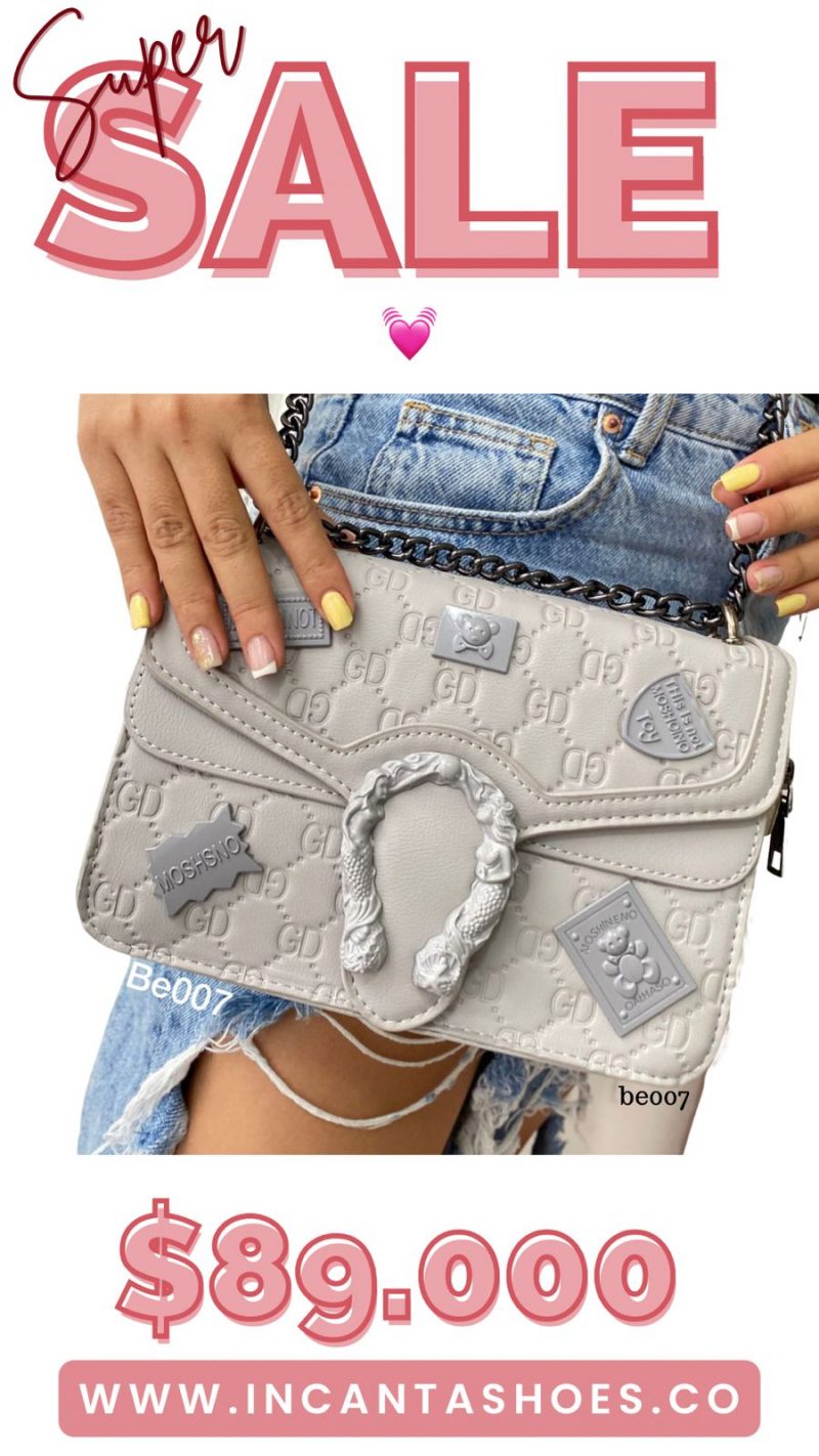 Bolso gris aplique 22cm*15Cm 6861-25