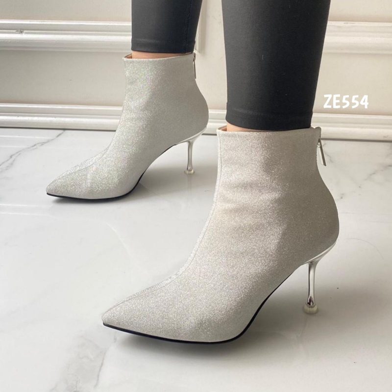 Botin plateado tacon puntilla 7cm  FG588-180-S