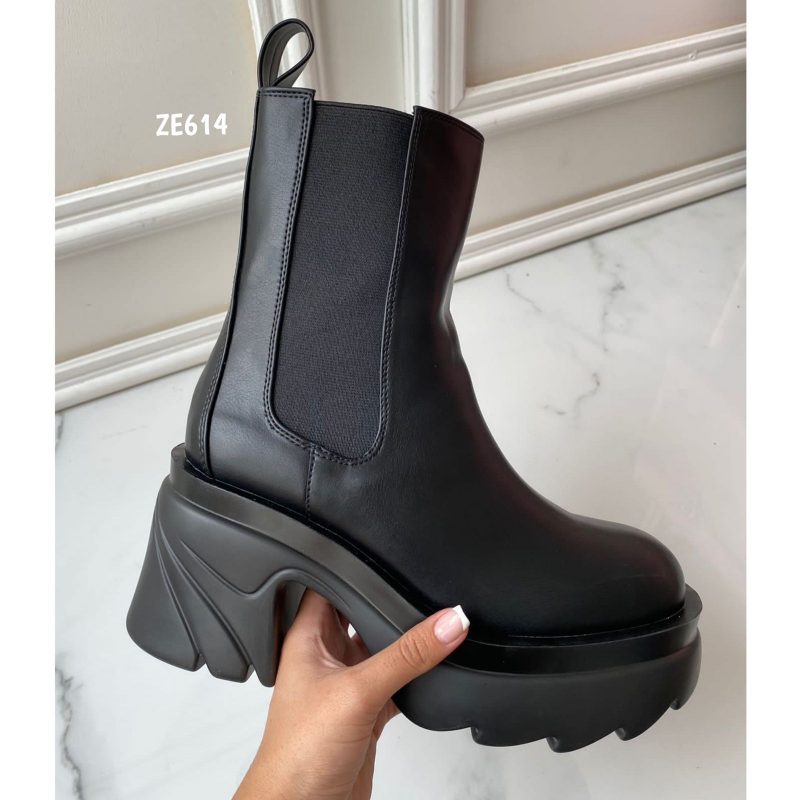 Botin negro resote lateral suela 9Cm LS02-F - Image 2