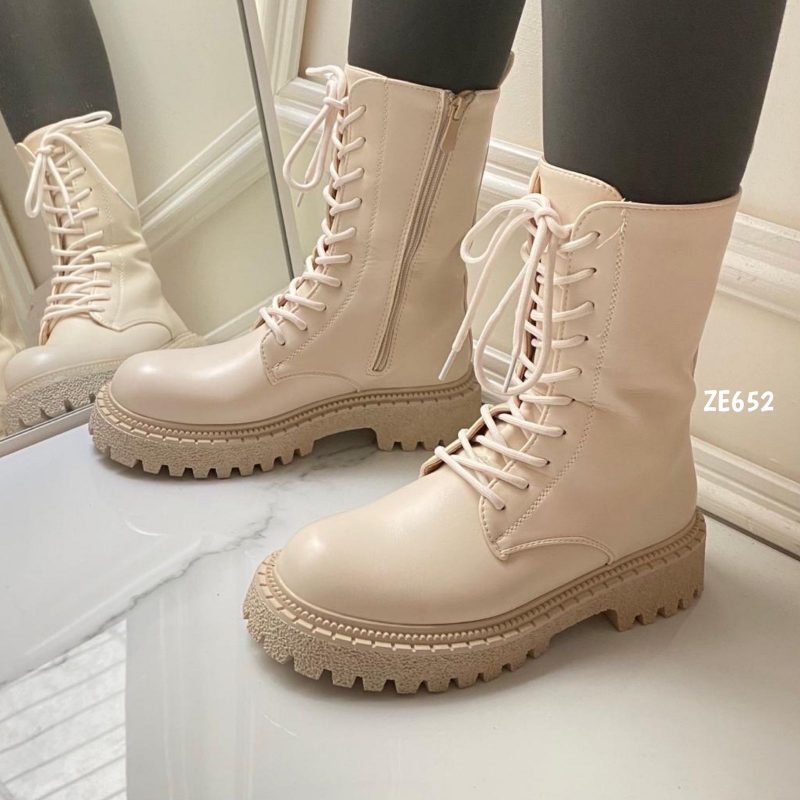 botin beige suela 5Cm MB08