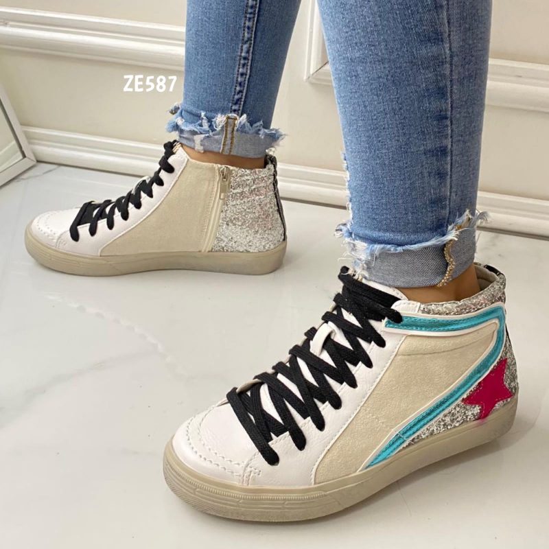 Tenis blanco aplique brillante 01