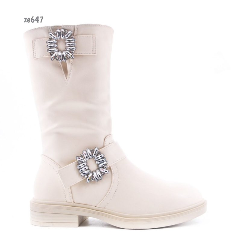 Bota beige caña media apliques suela 3cm   2G9X18562-05 - Image 2