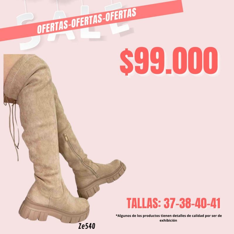 Bota caña larga beige 3cm  WAITING LIST-1