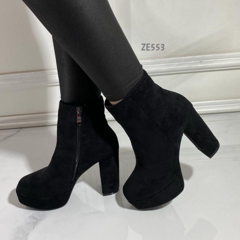 Botin negro cierre lateral tacon 10cm  1159
