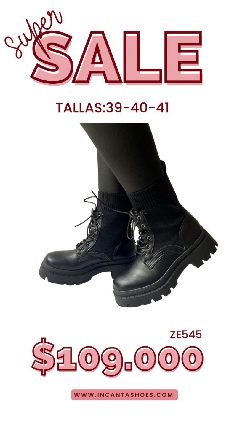 Botin negro suela 3cm  HF21-7