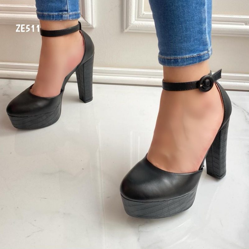 Tacon negro textura 12cm   M021