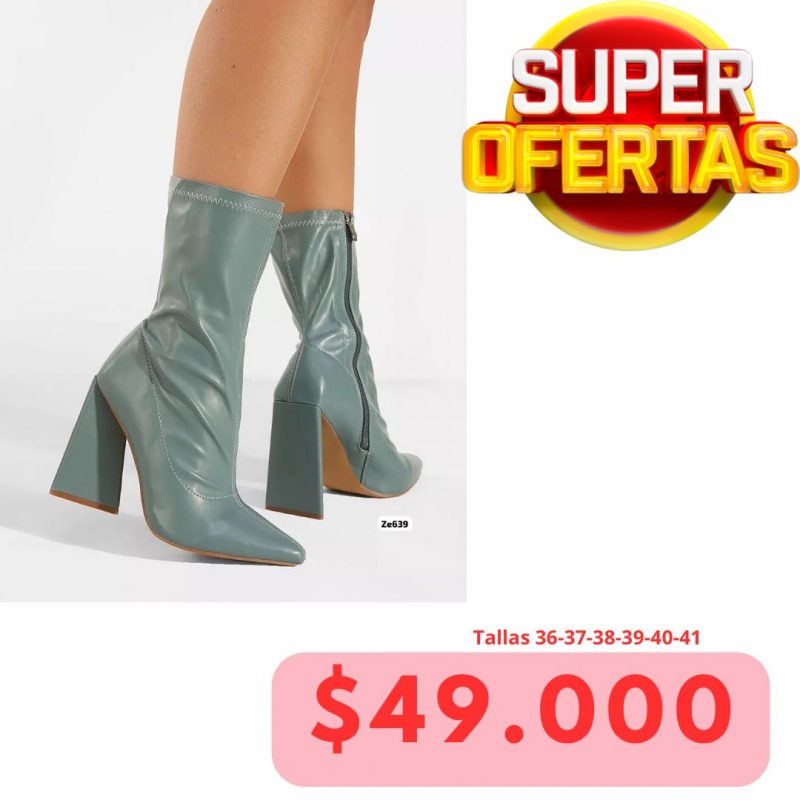Botin verde tacon 11cm  MS021
