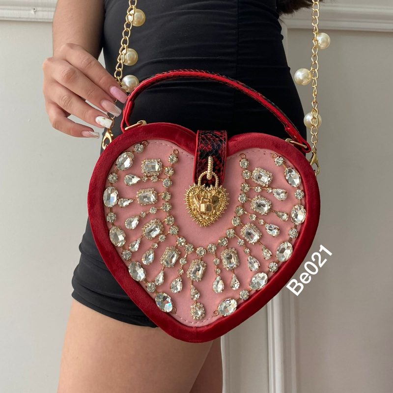 Bolso rojo corazon aplique 17Cm*17Cm F6000-20