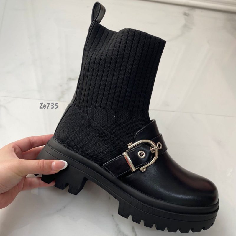 Botin negro suela 4cm  CHC176   C8 - Image 3