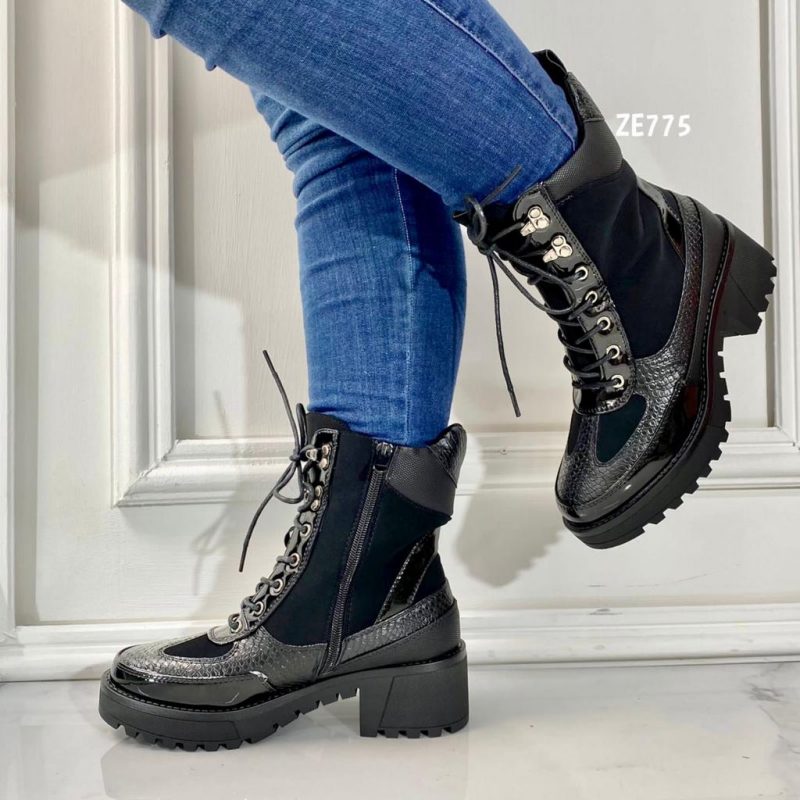 Botin negro textura tacon 5cm  CR186  C12 - Image 4