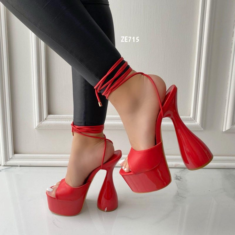 Sandalia rojo tacon 15cm  P-1246  C3