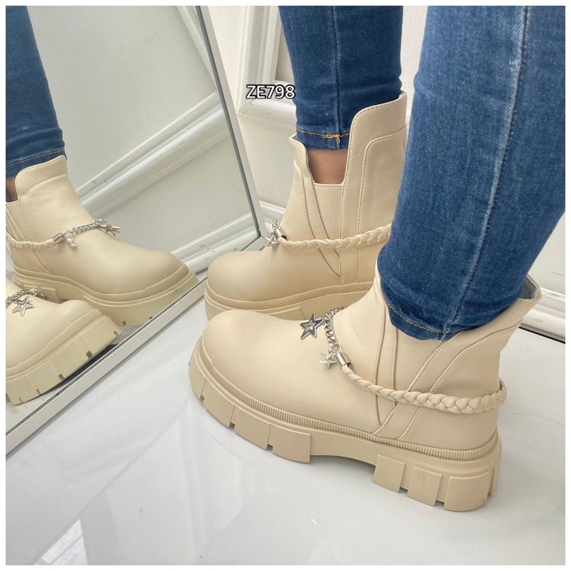 Botin beige suela 3cm  8572A  C2 - Image 2