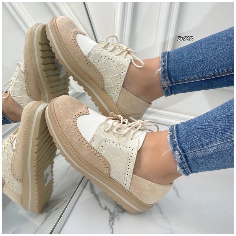 Zapato beige textura suela 3cm N20-659  C8 - Image 2