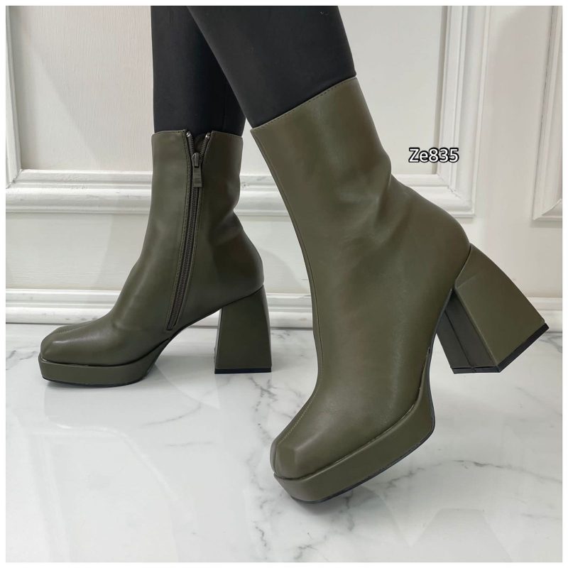 Botin verde tacon 9cm   BSY6085  C5