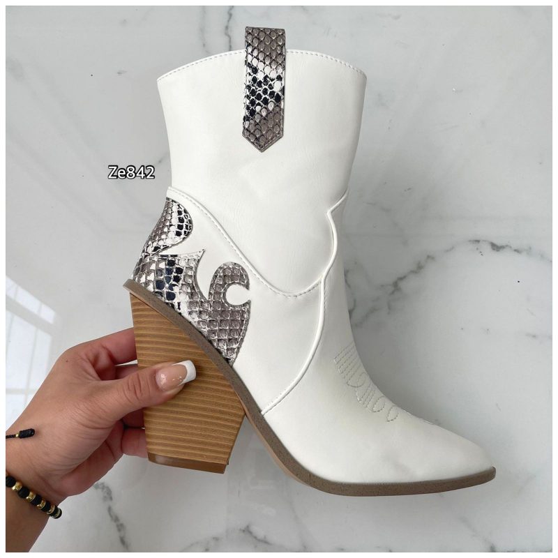 Bota texana blanca taacon 10cm  798  C15 - Image 2