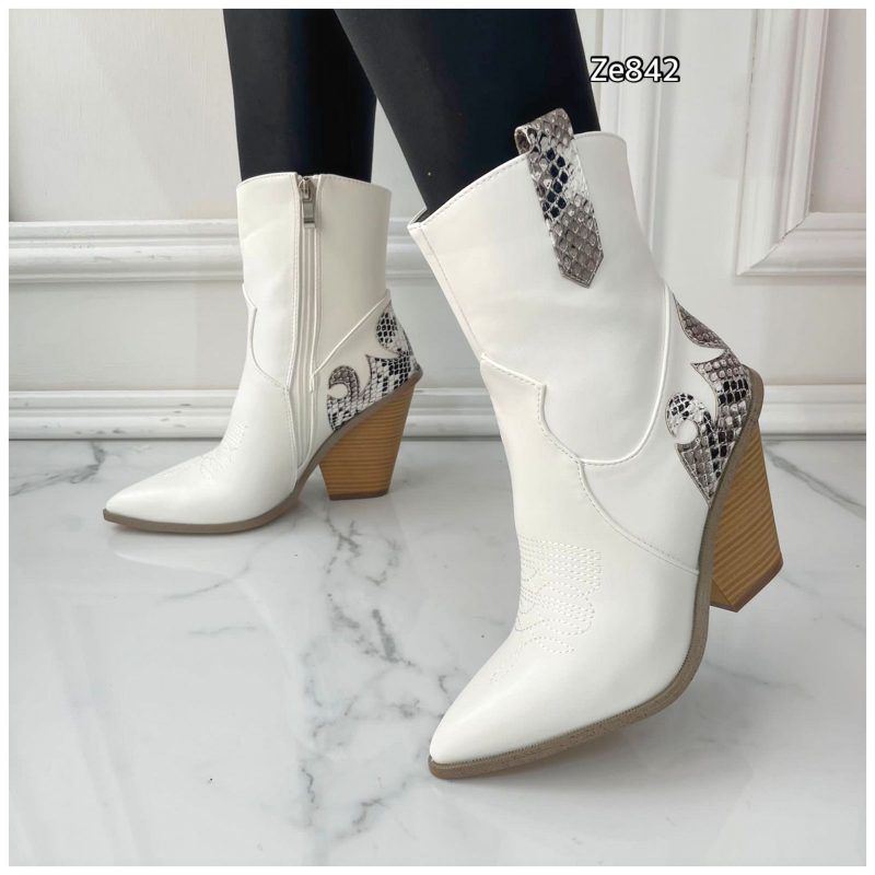 Bota texana blanca taacon 10cm  798  C15 - Image 3
