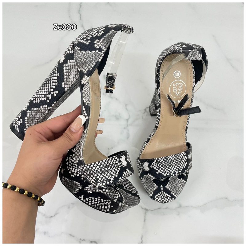 Sandalia gris textura tacon 14cm  BL717-PM  C11 - Image 2