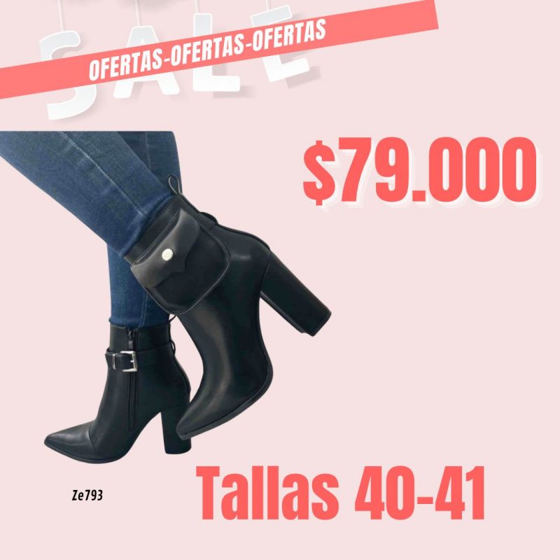 Botin negro monedero tacon 9cm  7701  C2