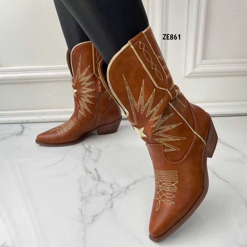 Bota texana café tacon 4cm  DMLM1536  C5