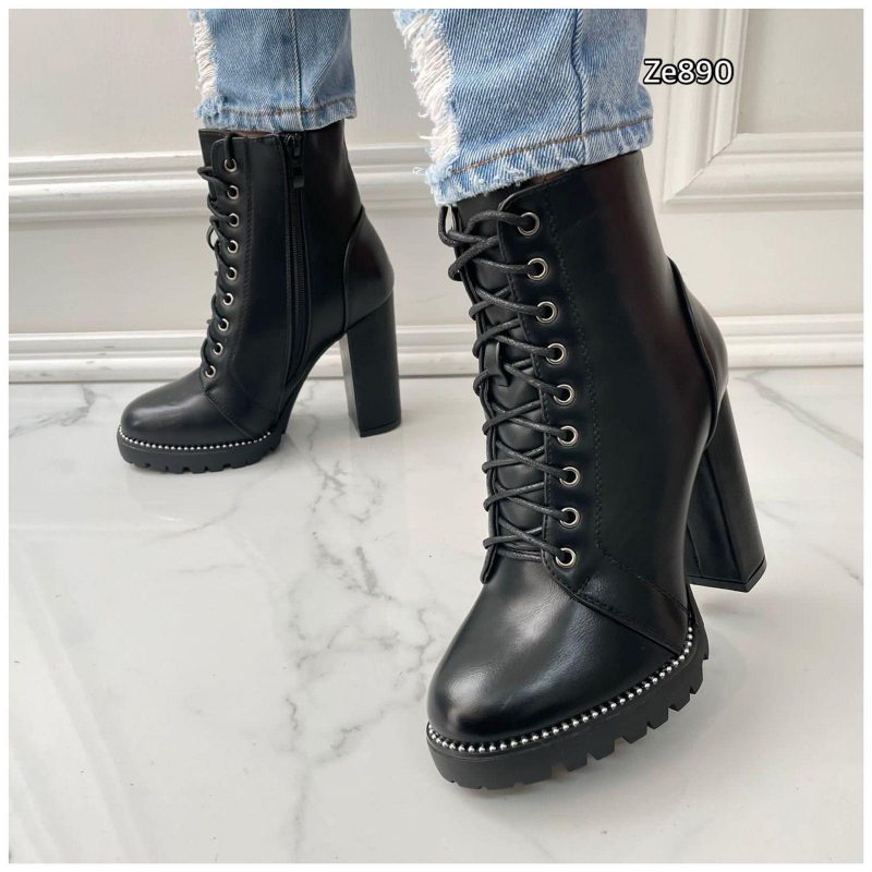 Botin negro tacon 11cm  BJ1560-KB   C11