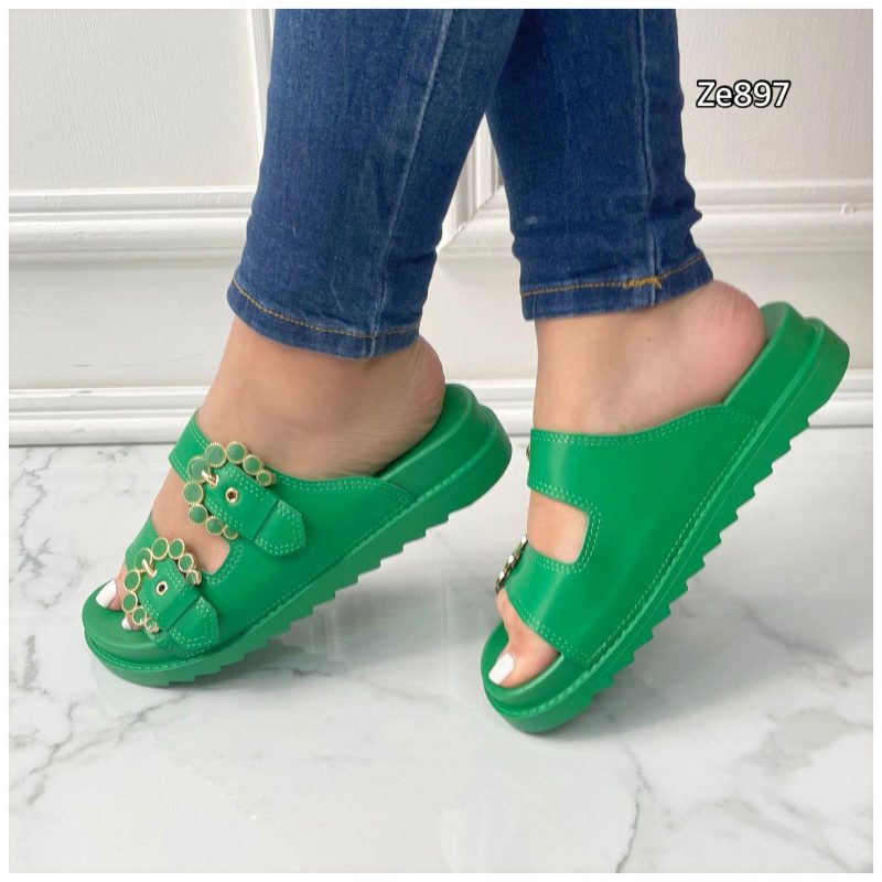 Sandalia verde aplique hebilla  HM3298  C14