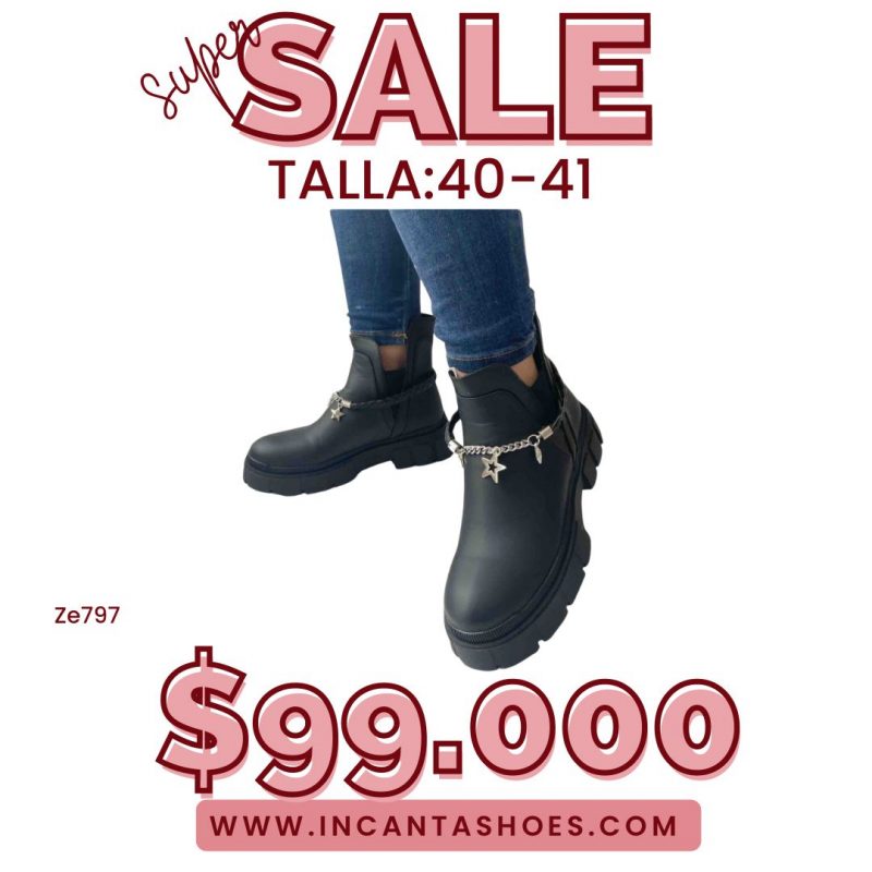 Botin negro suela 3cm  8572A  C2