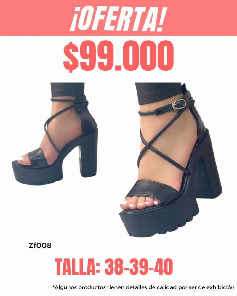 Sandalia negra tacon 12cm   686-50