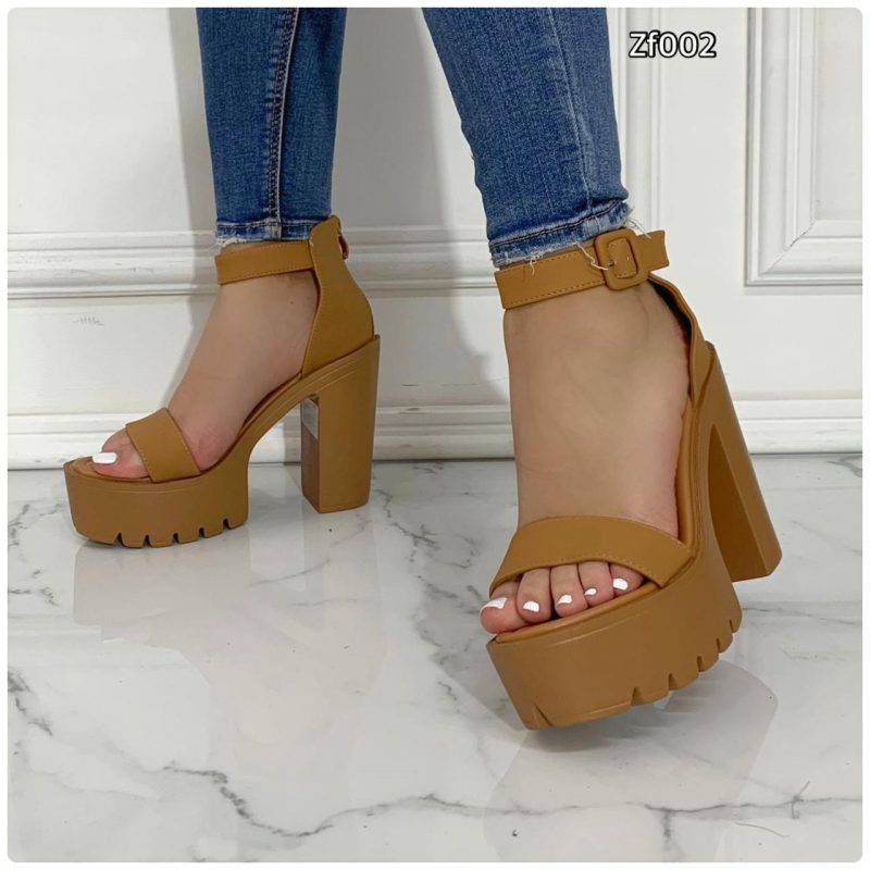 Sandalia café tacon 12cm   22-2