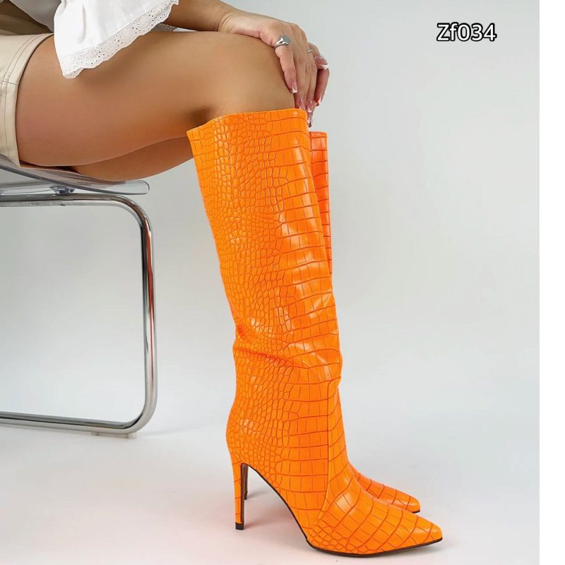 Bota caña alta naranja textura tacon 9cm   2G2F-X6458-01   C30 - Image 2