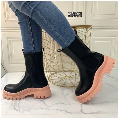 Botin negro suela rosa 5cm    FR632   C24