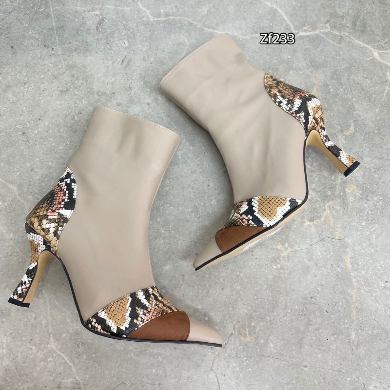 Botin beige textura café tacon 9cm   G10   MS01 C1 - Image 2