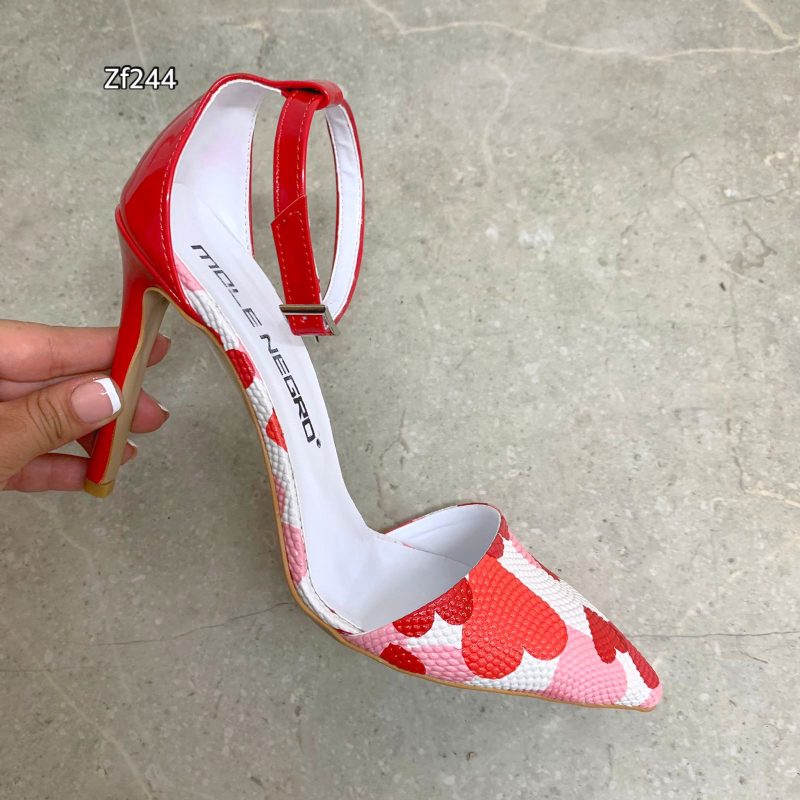 Stiletto rojo detalles corazones  tacon 11cm   09   C8 - Image 3