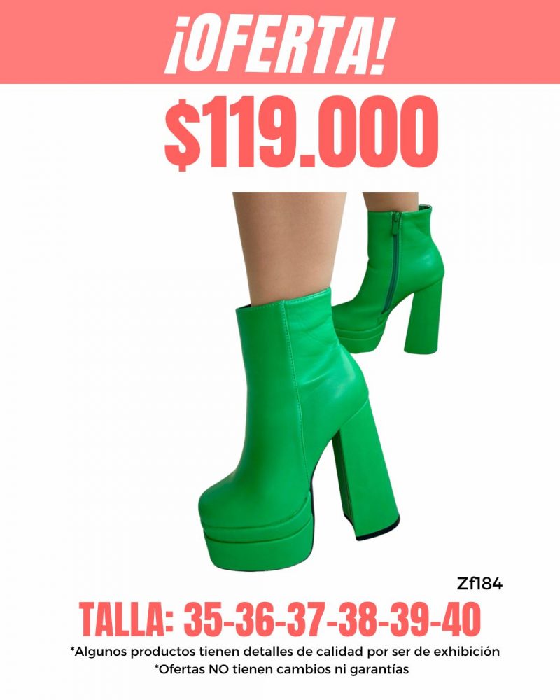 Botin verde tacon 15cm   U8D-AX21136-1  C37