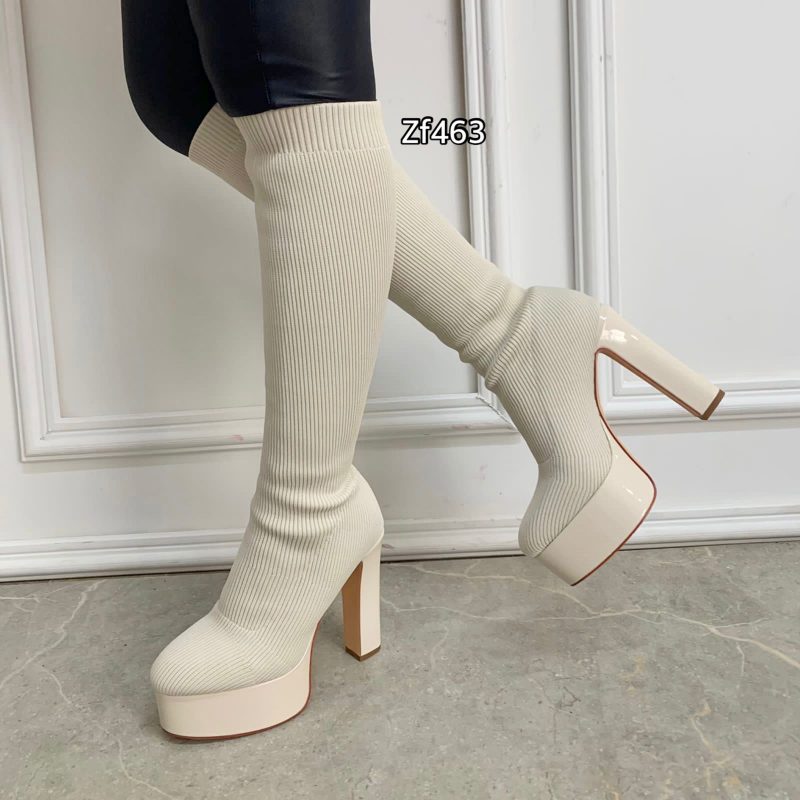 Bota caña alta beige tacon 14cm  K3041   C3 - Image 3