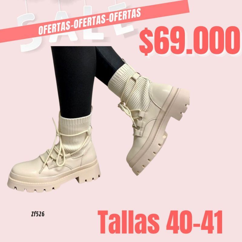 Botin beige suela 4cm   HQ7721  C10