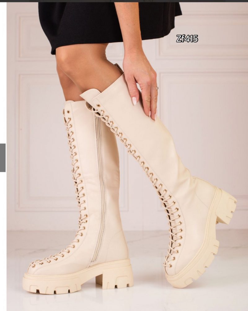 Bota caña alta beige suela 4cm  U8D-X21176-1   C1 - Image 3