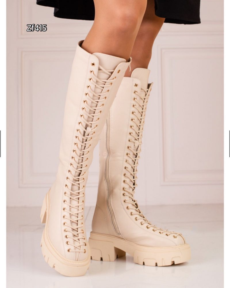 Bota caña alta beige suela 4cm  U8D-X21176-1   C1 - Image 2