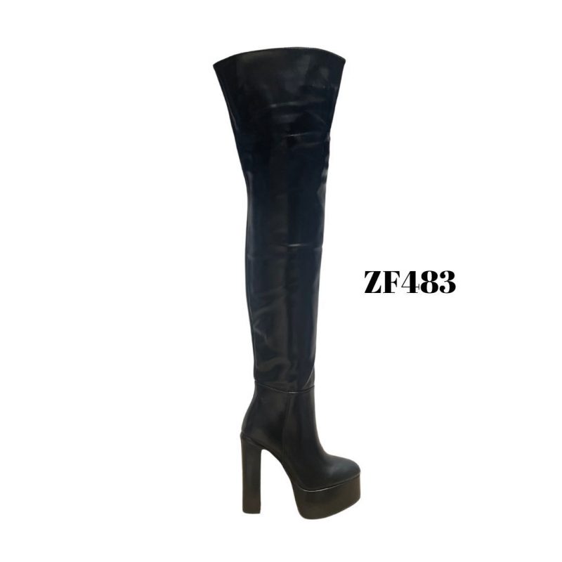 Bota extra larga negra plataforma 5cm tacon 13cm   K6070  C3 - Image 2