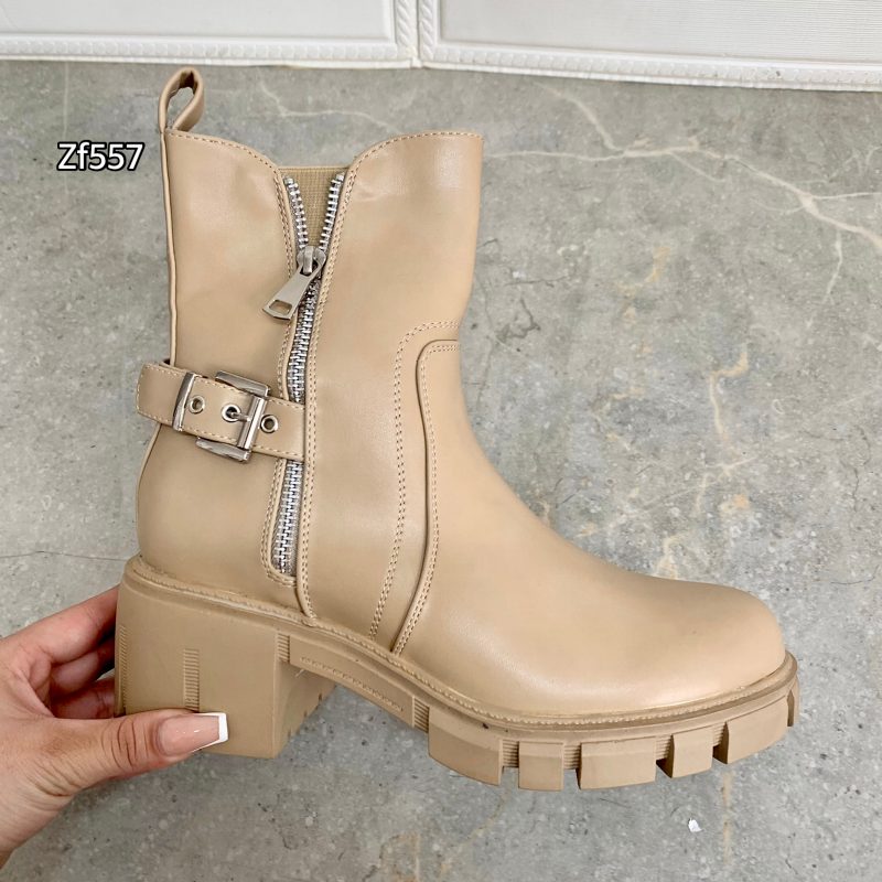 Botin beige cierres tacon 5cm  DH78-7  C22 - Image 2