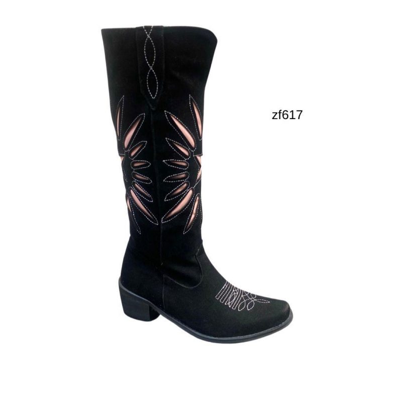 Bota texana caña alta negra tacon 5cm  BT73#  C-1 - Image 3