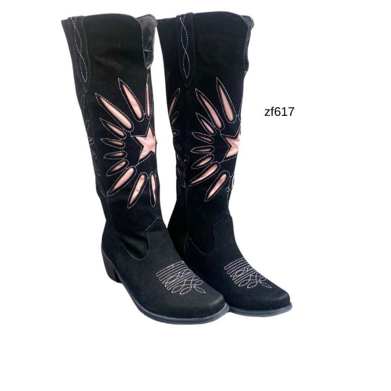 Bota texana caña alta negra tacon 5cm  BT73#  C-1 - Image 2